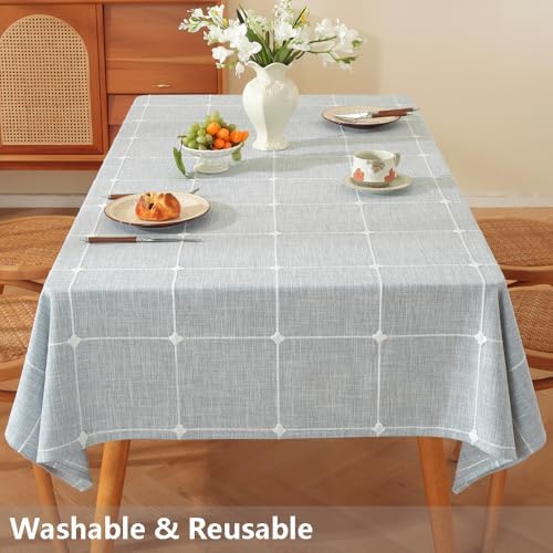 TruDelve Blue Square Tablecloth 60x60 Fabric Farmhouse Outdoor Picnic