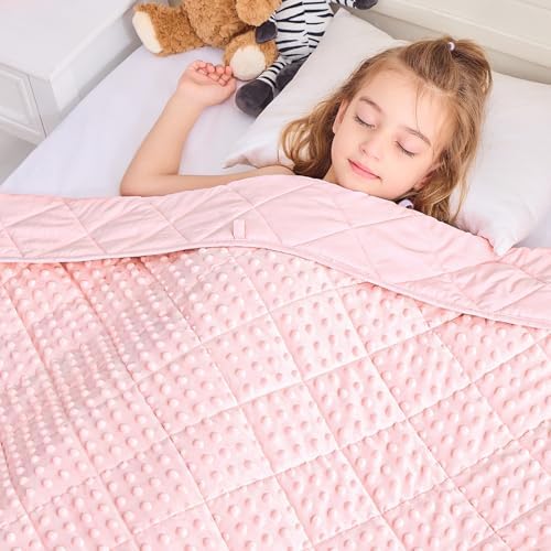 yescool Pink Weighted Blanket 5 Pounds, 40 * 60in Twin Size Cooling