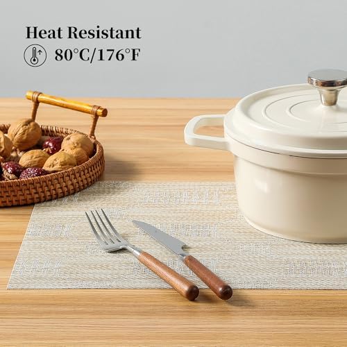 Wheat Placemats Set of 8 - Heat Resistant Non-Slip Place mats for