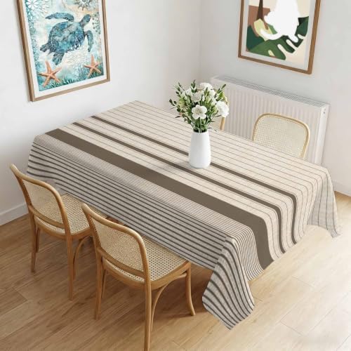 Waterproof Tablecloths Rectangle Dining Table Cloth Minimalist Taupe