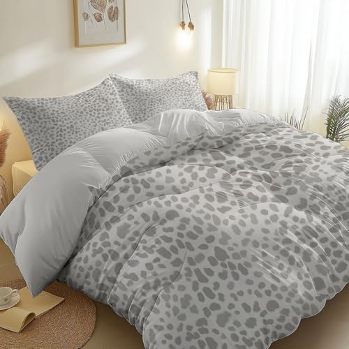 Abstract Spots Texture Duvet Covers Queen, 3 Pieces Ultra Brushed