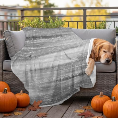 Flannel Fleece Blanket 60" x 80", Grey Ombre Microfiber Cozy Soft