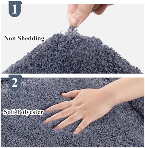 SHACOS Extra Soft Large Long Bathroom Runner Rug 60x24, Dark Grey