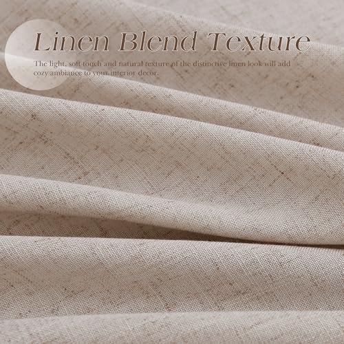 Nanspring Linen Curtains 84 Inches Long for Living Room Grommet