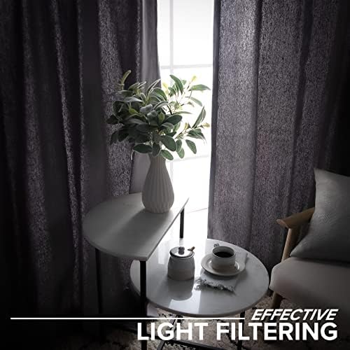 Home Fashion 100% Cotton Canvas Curtains Set of 2, 52" W x 63" L