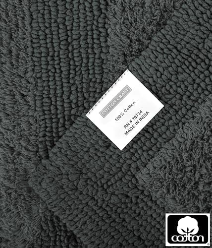 COTTON CRAFT Bath Rugs - 2 Pack Large 20x30 Soft Plush Bath Mats