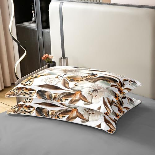 jejeloiu Vintage Floral Duvet Cover 100% Cotton Queen Size Boho