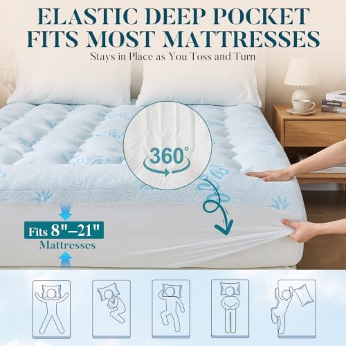 Queen Size Mattress Topper, Memory Foam Mattress Cover Protector