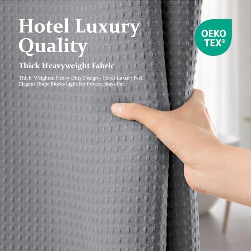 Dynamene Stall Waffle Shower Curtain 256 GSM Heavy Fabric 36x72