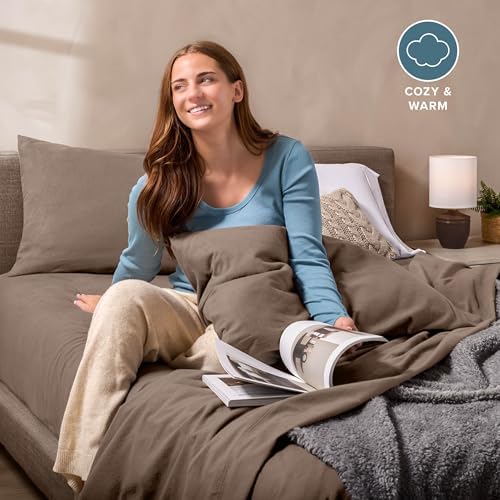 Bare Home Super Soft Fleece Sheet Set (King, Taupe)