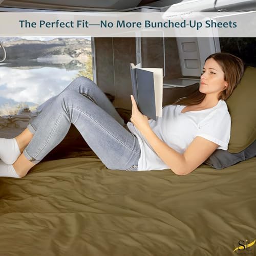 Shreem Linen RV Short Queen Sheets 60x75, 100% Egyptian Cotton 4-Piece