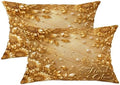 Sunflower Throw Pillow Covers Set of 2, Elegant Glamorous Leaves