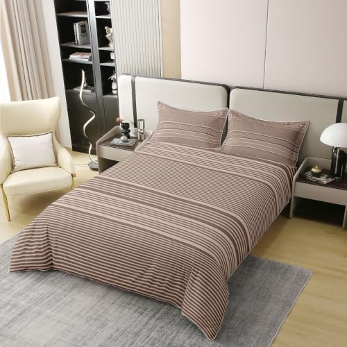 Erosebridal Khaki and Beige 100% Cotton Duvet Cover King Size|Vintage