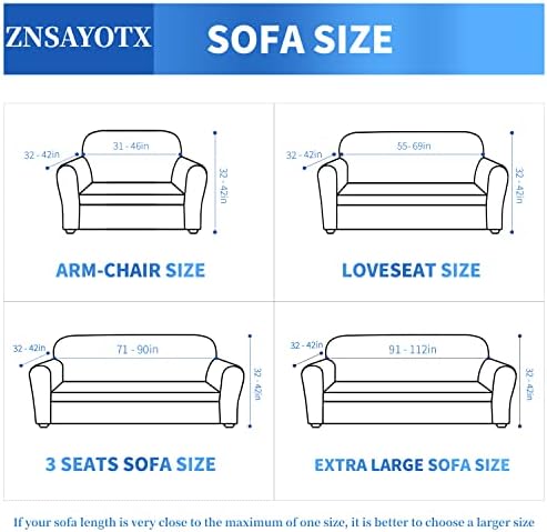 ZNSAYOTX 1 Piece Jacquard Couch Covers for 3 Cushion Couch Living Room