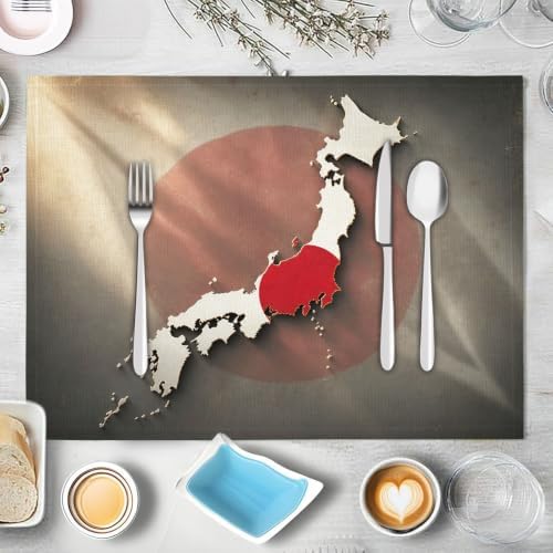 Placemat Set of 12 Washable Linen Textured Place Mats for Dinner