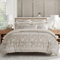Levtex Home Adare Taupe Reversible Queen Duvet Cover Set (90x94in)