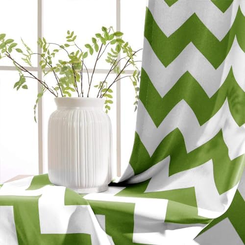 Melodieux Chevron Room Darkening Blackout Grommet Top Curtains, 52 by