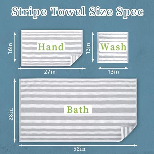 VOOVA & MOVAS Waffle Bath Towels, Cotton, Quick Dry & Thick, 28x52 in