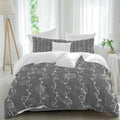 3 Piece White Lines Duvet Cover Set Queen Size, Microfiber