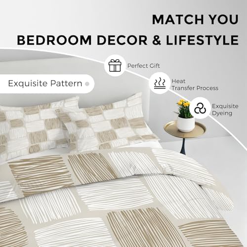 Modern Abstract Duvet Cover King, Abstract Geometry Bedding Set
