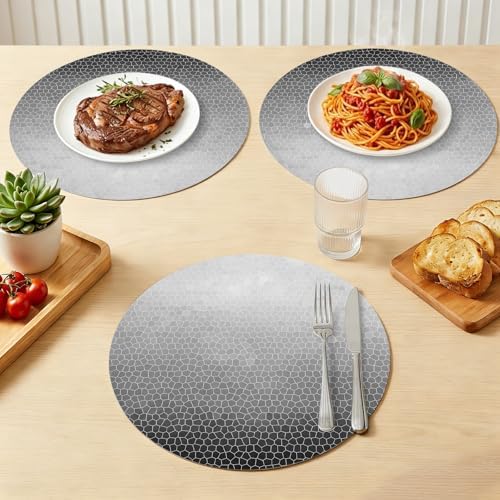 Abstract Fog Faux Leather Placemats Set of 6, 15in, Waterproof Heat