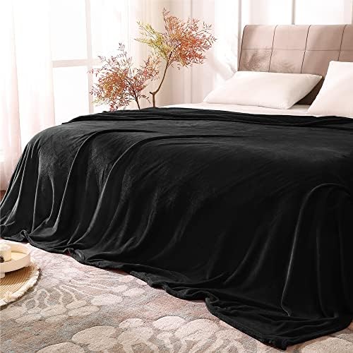 BEDELITE Fleece Blanket Soft Plush Queen Size Bed Blanket Black