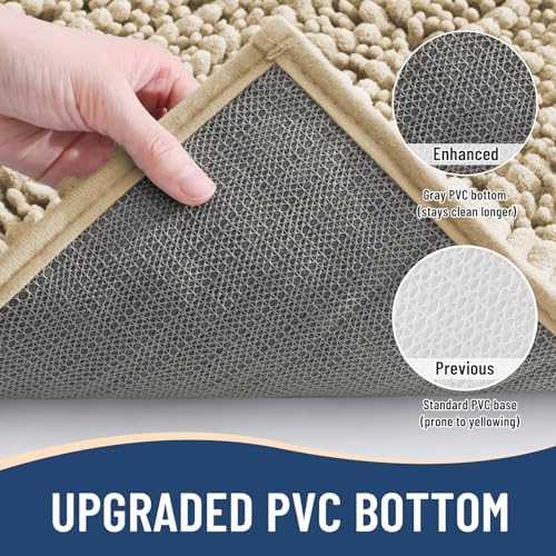 Arotive Luxury Chenille Bathroom Set, Bath Rug (44" x 32") and