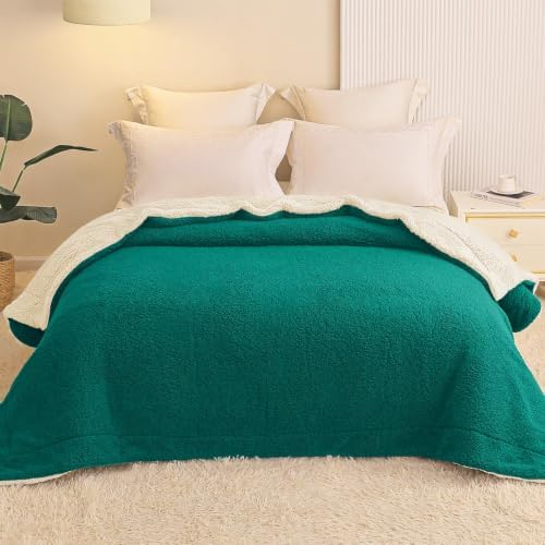 Exclusivo Mezcla Reversible Sherpa Fleece Blanket Twin Size, 60x80
