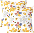 jejeloiu Yellow Flower Cushion Case Colorful Floral Throw Pillow