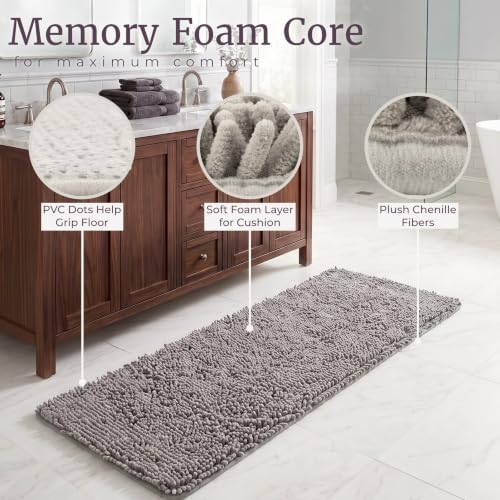 Bath Mat - 58x24-Inch Bathroom Runner with Non-Slip Backing