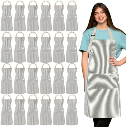 Janmercy 24 Pcs Aprons for Women Men