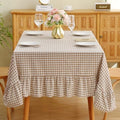 CNPYZH Taupe White Gingham Tablecloth Rectangular for Seat 4-6