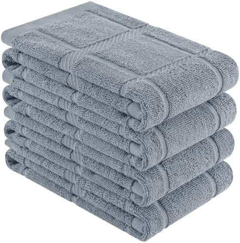 Homaxy 100% Cotton Kitchen Towels 18"x28", 4 Pack Dish Towels, Grey