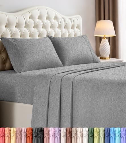 King Sheets Set, 4 Pieces 16" Deep Pocket Hotel Luxury Sheets, Heather