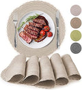 Zulay Kitchen 15 Inch Round Placemats for Dining Table Set of 6