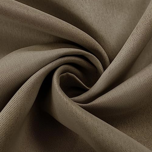Beydodo 72 inch Curtains Blackout Brown, Light Darkening Curtains for