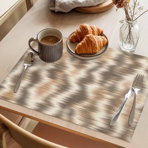 Round Placemats Set of 8 Minimalist Taupe Waves Place Mats Cottagecore