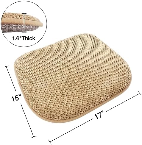 Khaki Outdoor Seat Cushions Memory Foam Patio Chair Cushion,17x15