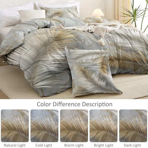 Soft Microfiber Duvet Cover Plants 3D Palm Leaves - King Size