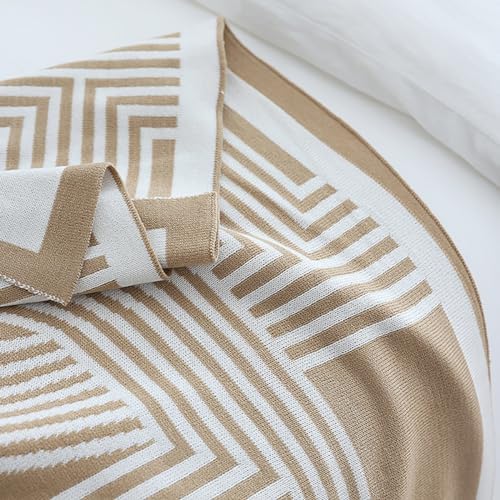Soft Knitted Blanket Queen Size 50 * 70 Inch, Stripe Textured Throw