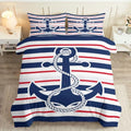 King Duvet Cover Set Soft Microfiber Symbol Anchor