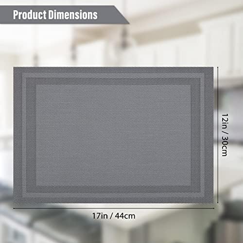 Winknowl Placemats Set of 8,Heat Resistant Woven Vinyl Washable PVC