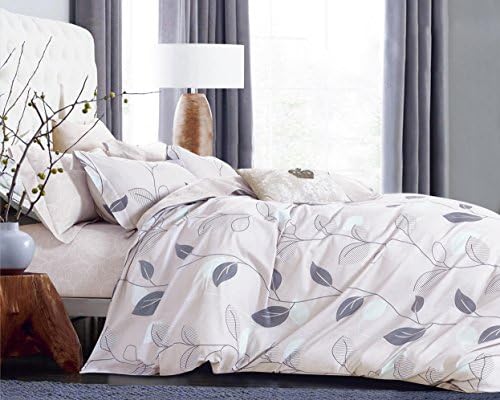 Swanson Beddings Elegant Leaves 3-Piece 100% Cotton Bedding Set: Duvet