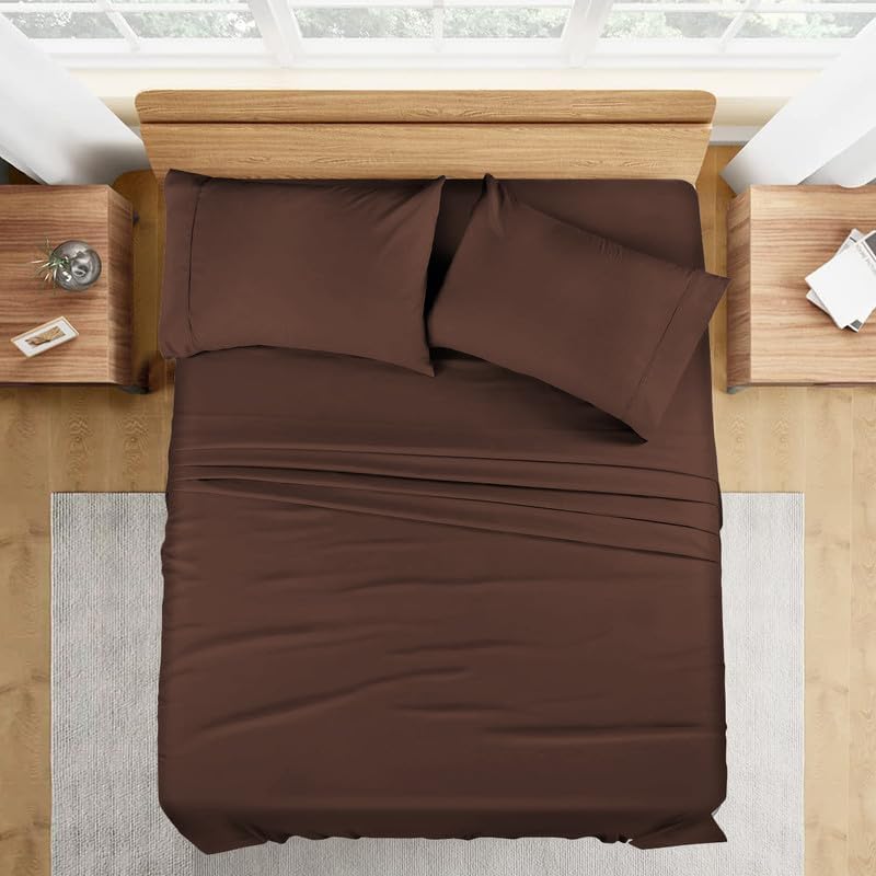 King Size 600 Thread Count 100% Pima Cotton 4-Piece Sheet Set, Sateen