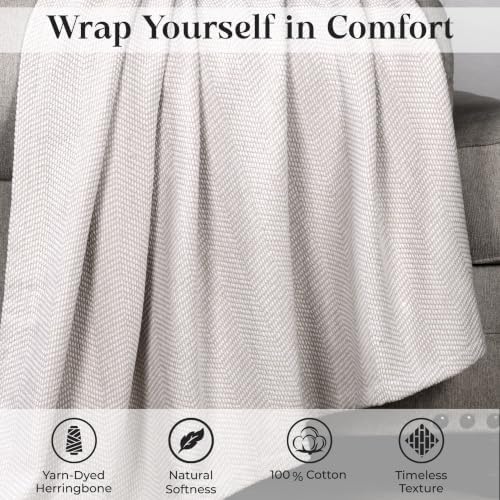 SUPERIOR Chrisney Cotton Blanket, Comfy All Season Bedding, Home Decor