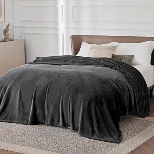 Bedsure GentleSoft Fleece Blanket California King Size Charcoal