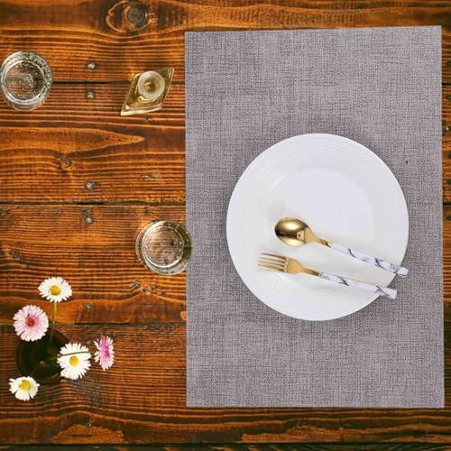 6 Piece Faux Leather Placemats for Dining Tables, Waterproof