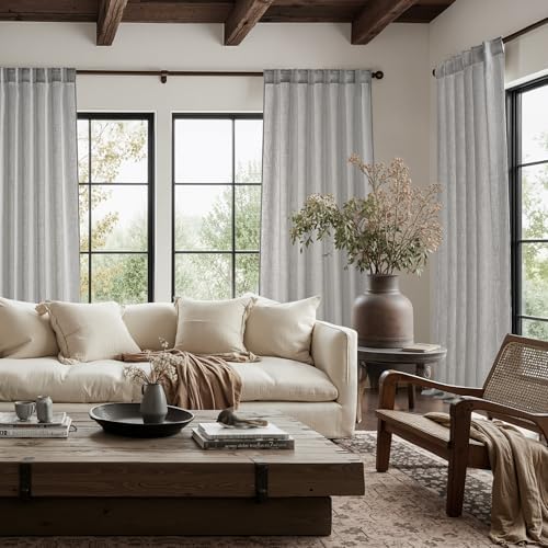 NICETOWN Faux Linen Curtains for Living Room/Bedroom 96 inch Long 2