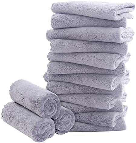 16 Pack Baby Washcloths - Luxury Coral Fleece - Extra Absorbent and