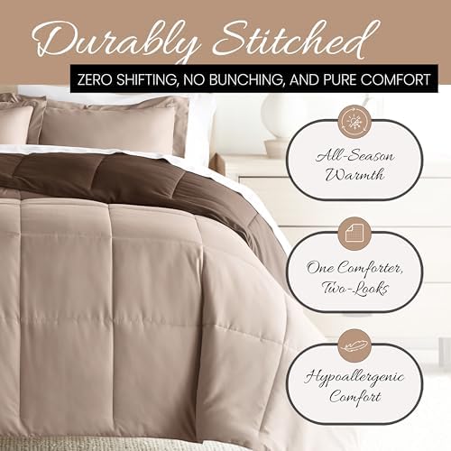 Linen Market Reversible Twin Comforter Set (2 Piece) - Bring Luxury